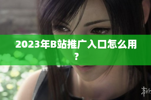 2023年B站推广入口怎么用？