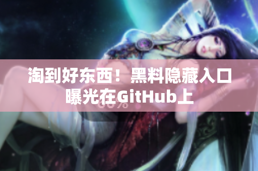 淘到好东西！黑料隐藏入口曝光在GitHub上