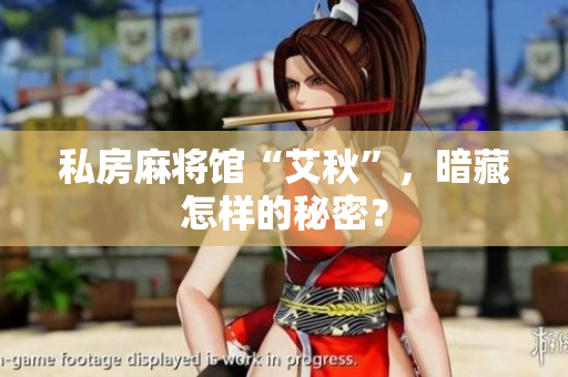 私房麻将馆“艾秋”，暗藏怎样的秘密？