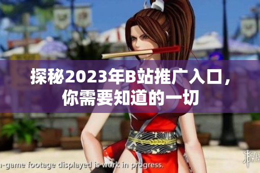 探秘2023年B站推广入口，你需要知道的一切