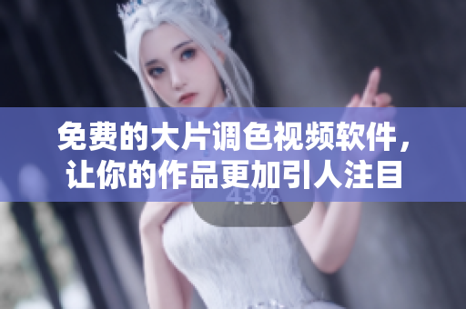 免费的大片调色视频软件，让你的作品更加引人注目