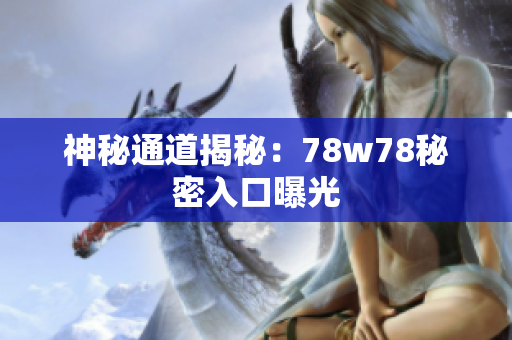 神秘通道揭秘：78w78秘密入口曝光