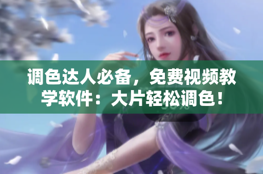 调色达人必备，免费视频教学软件：大片轻松调色！