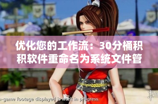 优化您的工作流：30分桶积积软件重命名为系统文件管理器