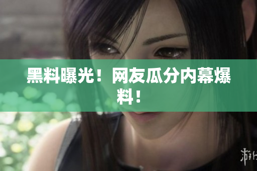 黑料曝光！网友瓜分内幕爆料！