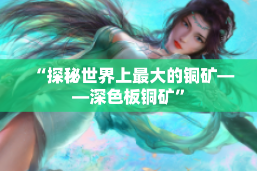 “探秘世界上最大的铜矿——深色板铜矿”