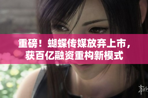 重磅！蝴蝶传媒放弃上市，获百亿融资重构新模式