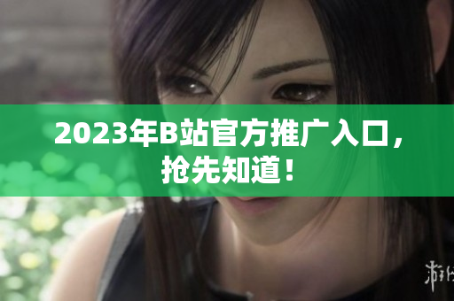 2023年B站官方推广入口，抢先知道！