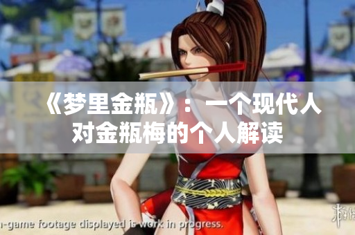 《梦里金瓶》：一个现代人对金瓶梅的个人解读