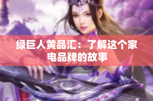 绿巨人黄品汇：了解这个家电品牌的故事