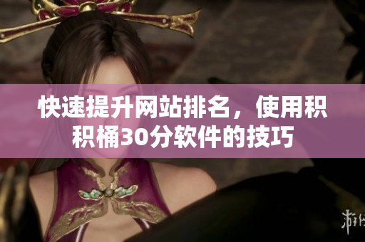 快速提升网站排名，使用积积桶30分软件的技巧