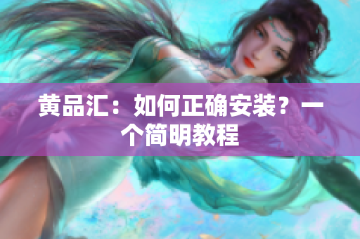 黄品汇：如何正确安装？一个简明教程