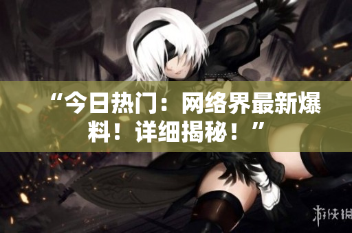 “今日热门：网络界最新爆料！详细揭秘！”