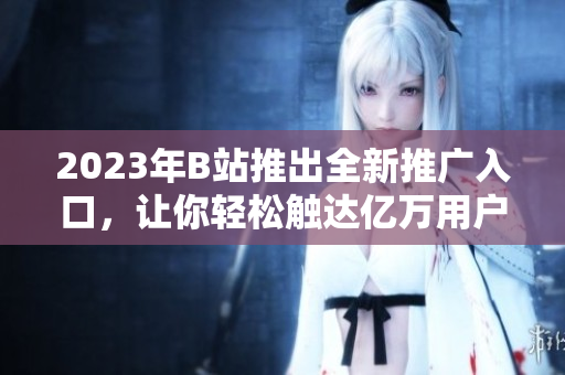2023年B站推出全新推广入口，让你轻松触达亿万用户