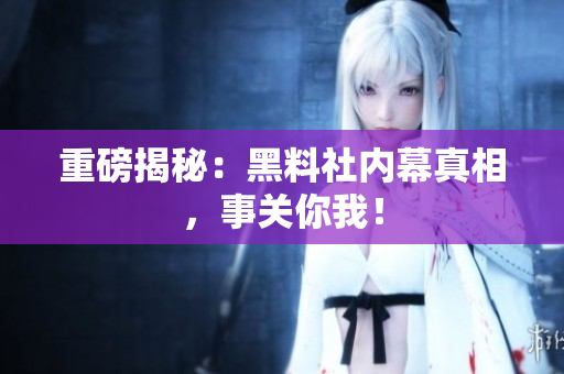 重磅揭秘：黑料社内幕真相，事关你我！