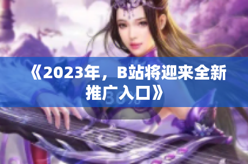 《2023年，B站将迎来全新推广入口》