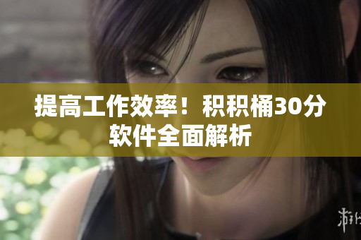 提高工作效率！积积桶30分软件全面解析