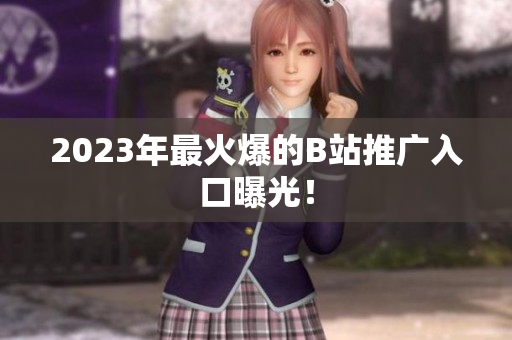 2023年最火爆的B站推广入口曝光！
