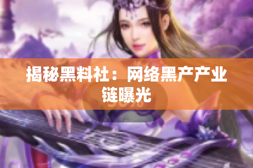 揭秘黑料社：网络黑产产业链曝光