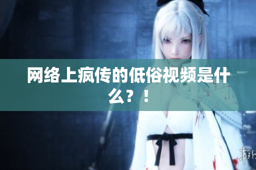 网络上疯传的低俗视频是什么？！