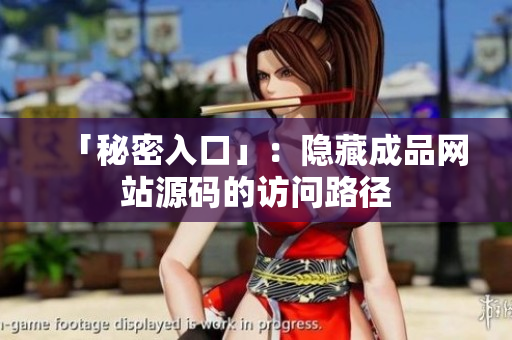 「秘密入口」：隐藏成品网站源码的访问路径