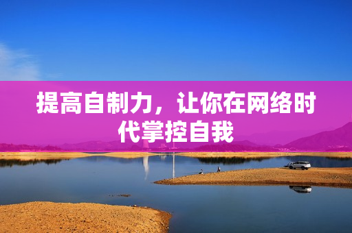 提高自制力，让你在网络时代掌控自我