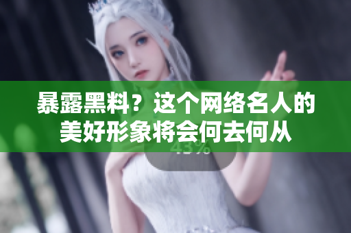 暴露黑料？这个网络名人的美好形象将会何去何从