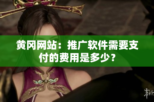 黄冈网站：推广软件需要支付的费用是多少？