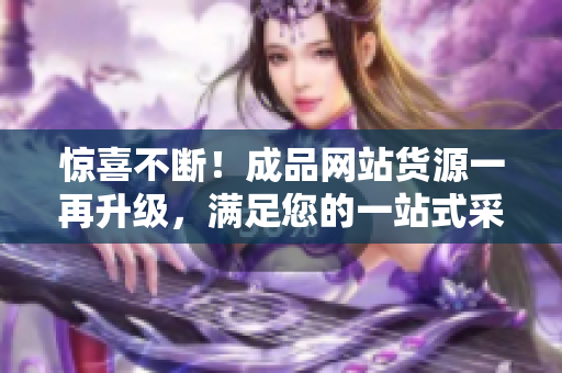 惊喜不断！成品网站货源一再升级，满足您的一站式采购需求