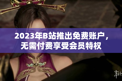 2023年B站推出免费账户，无需付费享受会员特权