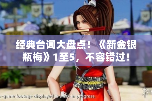 经典台词大盘点！《新金银瓶梅》1至5，不容错过！