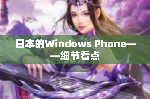 日本的Windows Phone——细节看点
