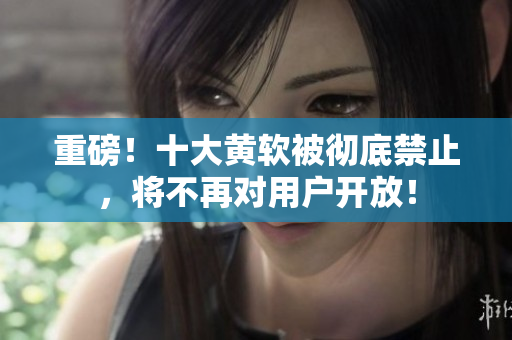 重磅！十大黄软被彻底禁止，将不再对用户开放！